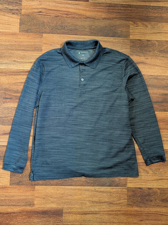 Haggar Other - Men’s Long Sleeve Hagar Polo Large Stain Resistant Textured Pattern